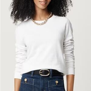 NWT J. Crew Factory Sz XL 100% Cotton Teddie Sweater White L1561 Natural Fiber